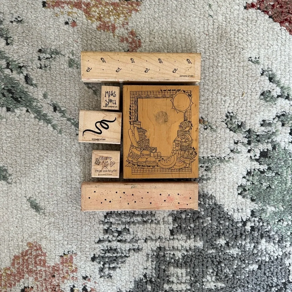 Vintage Wooden Rubber Stamps lot of 6
